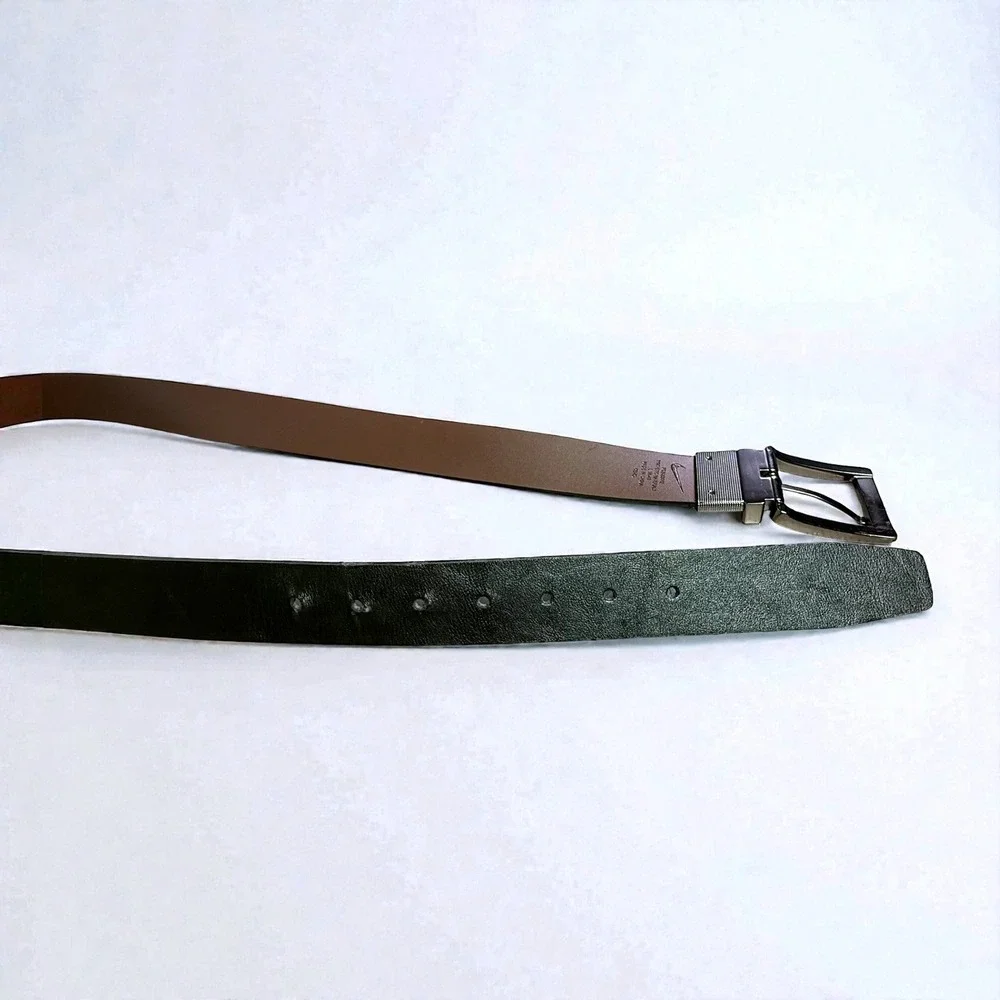 Nike Men's Reversible Belt Black Brown Classic Buckle Casual Dress L 38-40